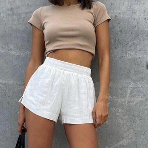 princess polly beach house shorts off white